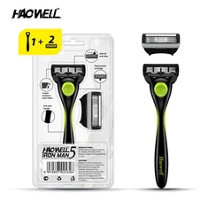 1+2 5 Blades Man Razor με 1 λαβή και 2 φυσίγγια